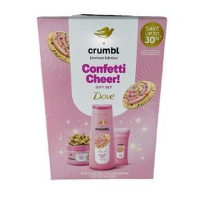 NEW Dove x Crumbl Confetti Cake Body Care Gift Set 3-Piece Limited Edition